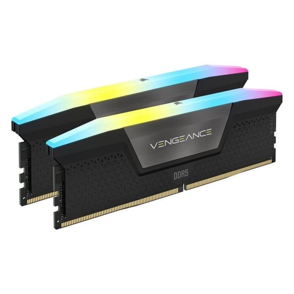 RAM-muisti - CORSAIR - Vengeance RGB DDR5 - 32GB 2x16GB DIMM - 6400 MHz - 1.40V - Musta (CMH32GX5M2B6400C32)