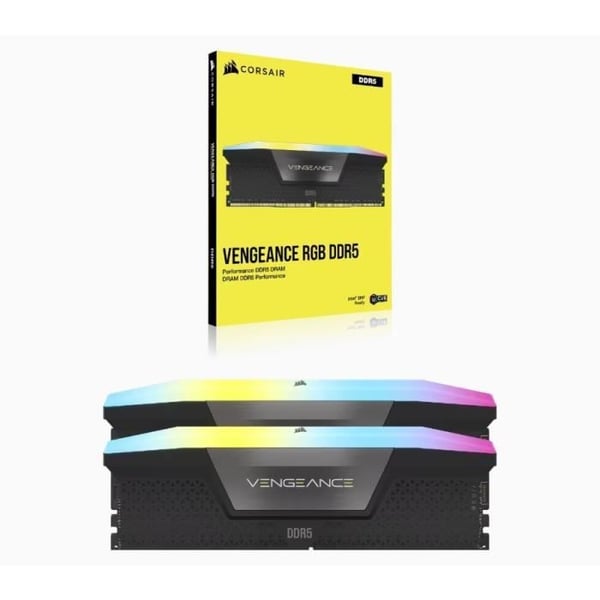 RAM-muisti - CORSAIR - Vengeance RGB DDR5 - 32GB 2x16GB DIMM - 6400 MHz - 1.40V - Musta (CMH32GX5M2B6400C32)