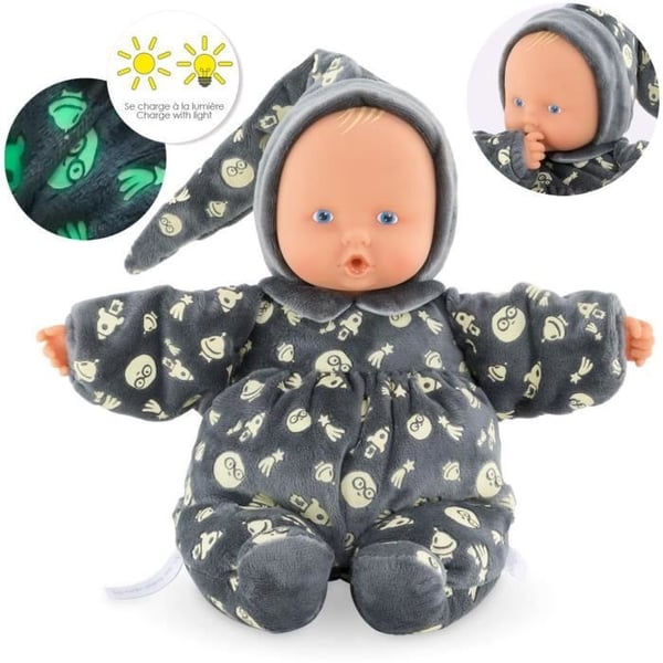 Min Doudou COROLLE - Babipouce lyser i natten - 28 cm - vaniljdoft - från födseln