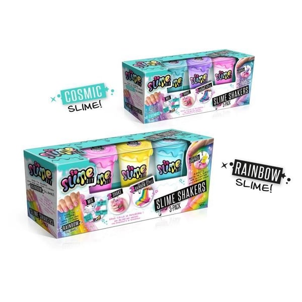 Canal Toys 3 limasekoittimen setti, satunnainen malli, kosminen tai sateenkaari - Luo omat limasi!