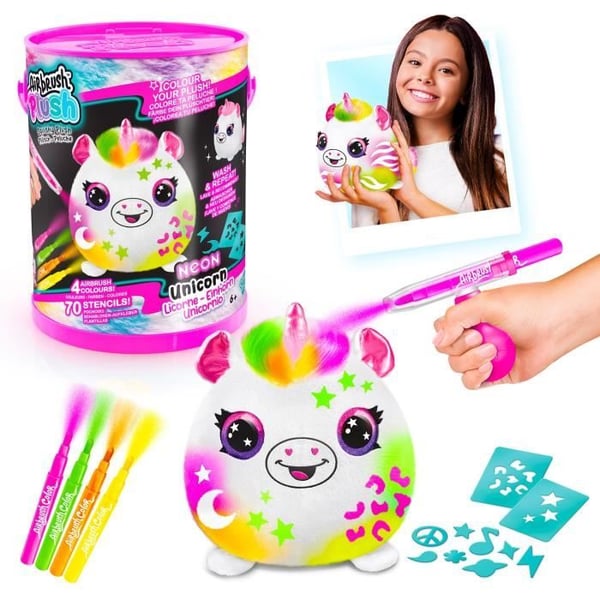 Canal Toys - Airbrush Plys - Neon Squish Plys Tønde med Tuscher og Stencils - AIR 022