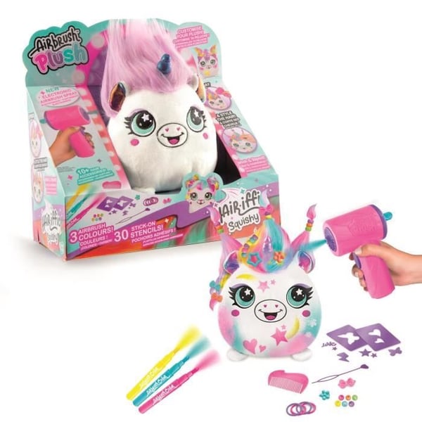 Canal Toys - Airbrush Plys - Squishy Hair'ific plyslegetøj til at style og dekorere med elektronisk spray. tuscher. -AIR 040- tilfældig