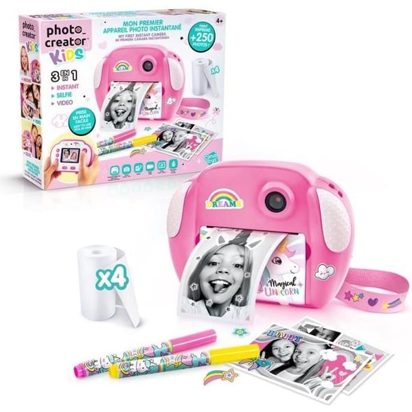 FOTOSKABER - Junior Instant Print Kamera - Enhjørningstema - CLK 013 - Canal Toys