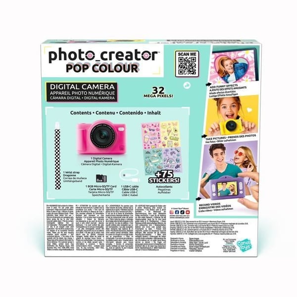 Canal Toys - Fotoskaber - Pop Digitalkamera Gul Farve - Med 8GB SD-kort inkluderet - CLK 040