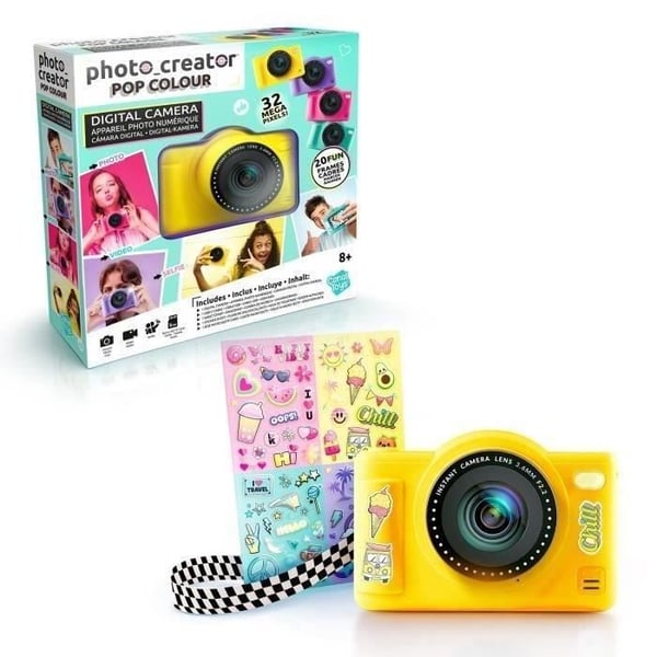 Canal Toys - Fotoskaber - Pop Digitalkamera Gul Farve - Med 8GB SD-kort inkluderet - CLK 040