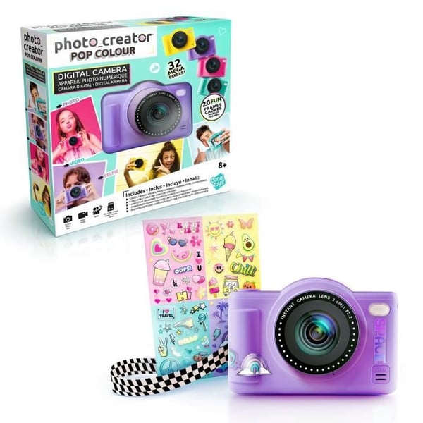 Canal Toys - Fotoskaber - Pop Digitalkamera Lilla Farve - Med 8GB SD-kort Inkluderet - CLK 041