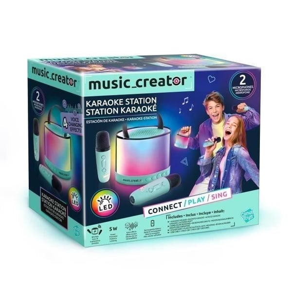 Canal Toys - Music Creator - Mini Karaoke Station - Lysande högtalare med 2 trådlösa mikrofoner - INF 044