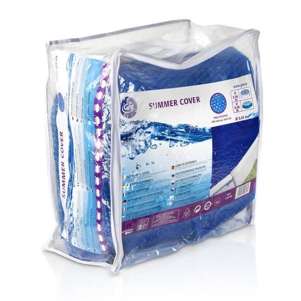 GRE - Runt bubbelskydd för stålpool Ø 350 cm - Tjocklek 0,18 mm