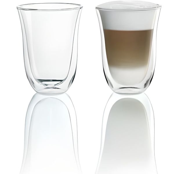 Set med 2 Latte Macchiato-koppar - DELONGHI - Kapacitet 33 cl - Dubbla väggar