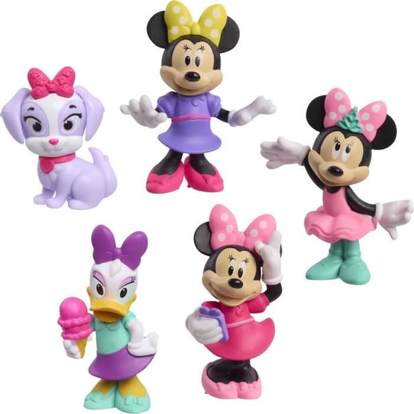 Figurer - DISNEY MINNIE MOUSE - Pakke med 5 Minnie Mouse figurer - Ikke-leddede. 6 cm