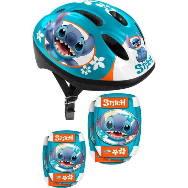 Sæt med hjelm og beskyttelse med albue- og knæbeskyttere - DISNEY - STITCH