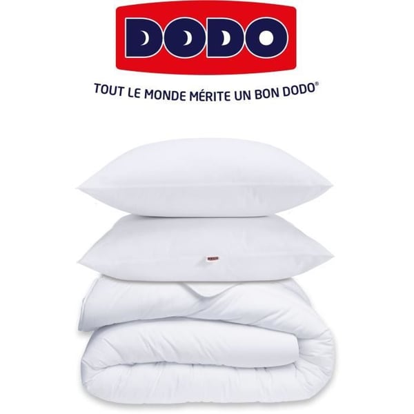 Dynebetræk 220x240 cm + 2 puder 60x60 cm + 2 pudebeskyttere 60x60 cm - 100% polyesterfyld - 350g/m² - hvid - DODO