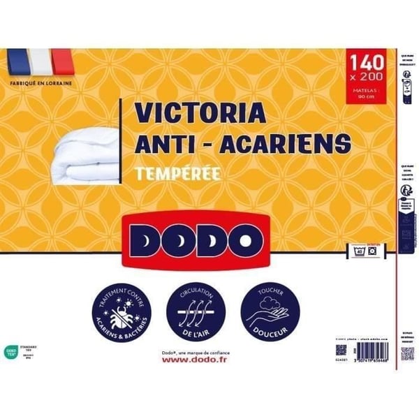 DODO Lämpötilan säätöön tarkoitettu peitto 300gr/m² punkkisuojattu VICTORIA 140x200 cm valkoinen