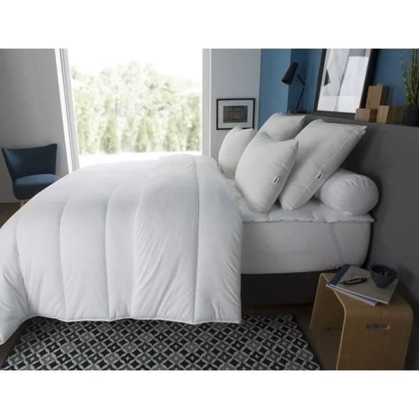Varmt täcke i lantlig stil - 240 x 260 cm - 400gr/m² - Vitt - DODO