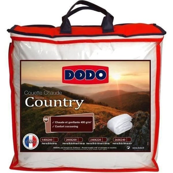 Varmt täcke i lantlig stil - 240 x 260 cm - 400gr/m² - Vitt - DODO
