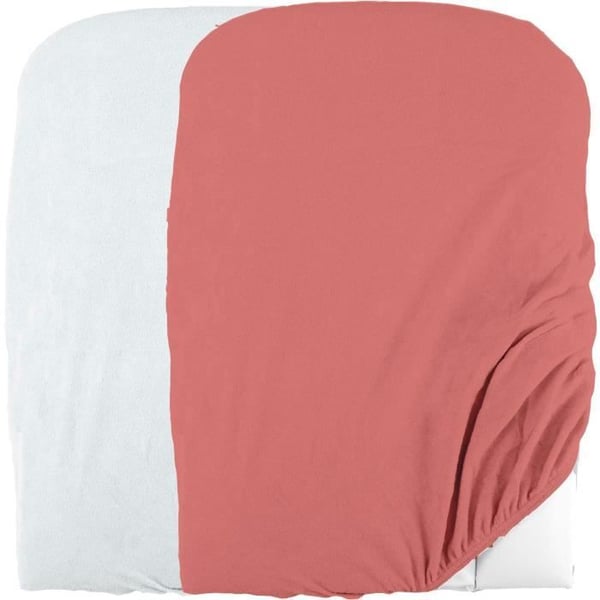 Set med 2 skötbäddsöverdrag i frotté - Vit / Terrakotta - 50 X 75 cm