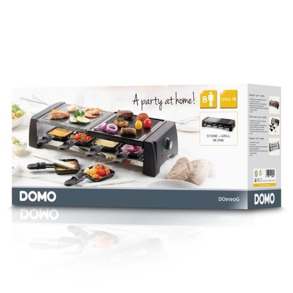 Raclette - Grill - DOMO stenugn - 8 personer DO9190G