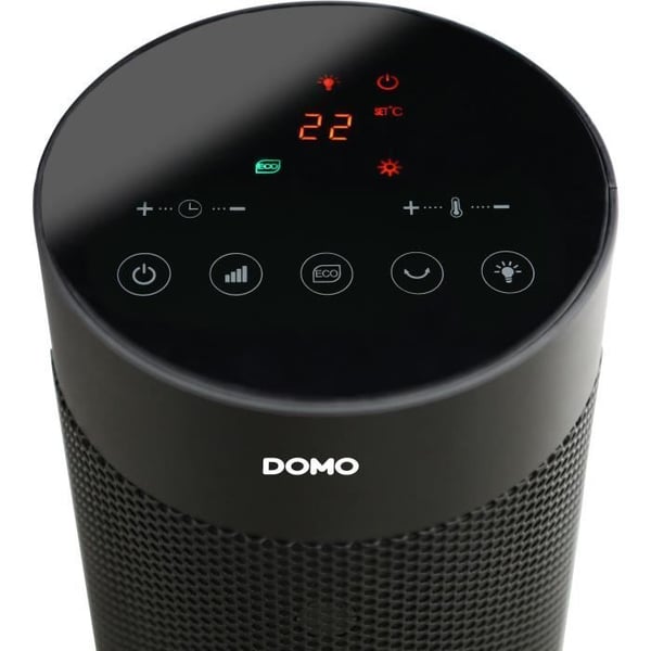 Keramisk varmelegeme med træpejseffekt - 2000 W - DOMO - DO7345H - 83,5 cm - Sort
