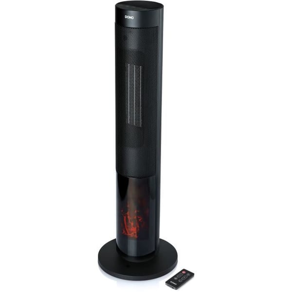 Keramisk varmelegeme med træpejseffekt - 2000 W - DOMO - DO7345H - 83,5 cm - Sort
