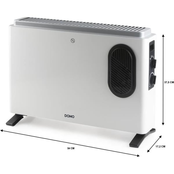 Varmekonvektor - DOMO - DO7351CH - 2000 W - Hvid - 54 x 37,5 x 17,2 cm