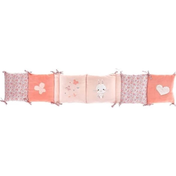 Lapinou sängstötfångare - DOMIVA - 100 % polyester mikrofiber - Anpassningsbar - Rosa - 30 x 180 cm