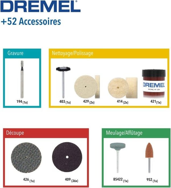 DREMEL universalsæt med 52 dele 687