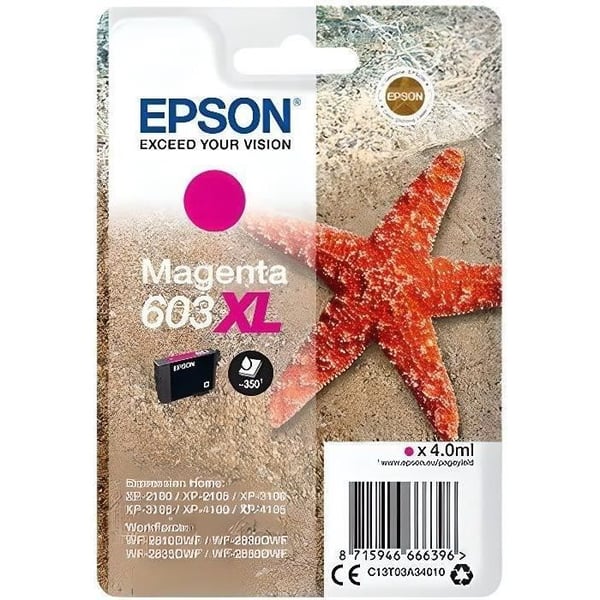 EPSON 603 XL Magenta blækpatron - Søstjerne (C13T03A34010)