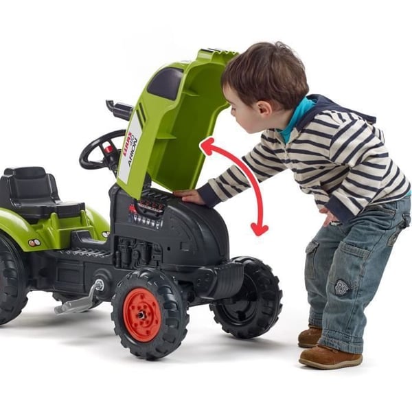 Traktor med släpvagn och öppningsbar huv - FALK - Klass - Från 2 år - 100 % Tillverkad i Frankrike - 75 % återvunnen plast