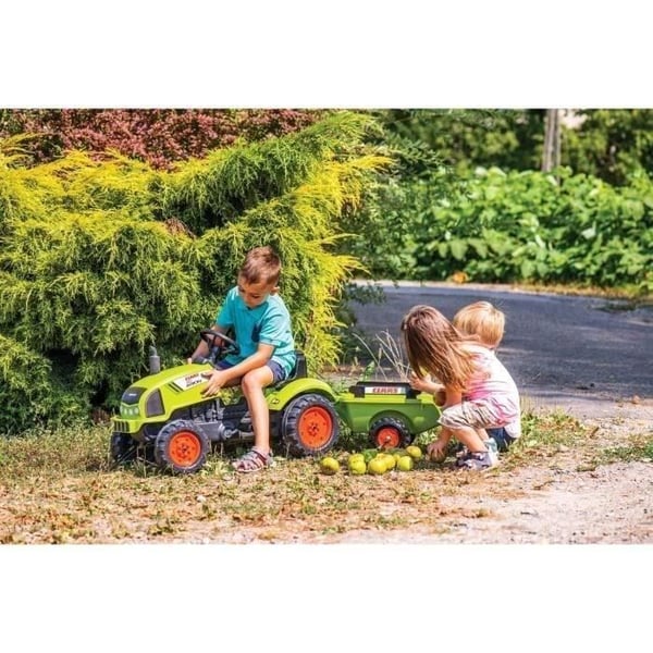 Traktor med släpvagn och öppningsbar huv - FALK - Klass - Från 2 år - 100 % Tillverkad i Frankrike - 75 % återvunnen plast