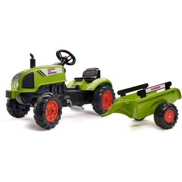 Traktor med släpvagn och öppningsbar huv - FALK - Klass - Från 2 år - 100 % Tillverkad i Frankrike - 75 % återvunnen plast