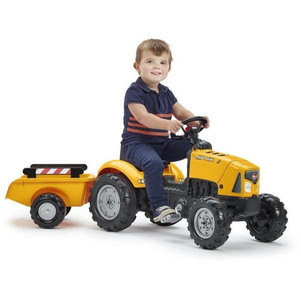 FALK SuperBuilder pedaltraktor - åbningsbar kaleche og anhænger - til børn i alderen 2 til 5 år