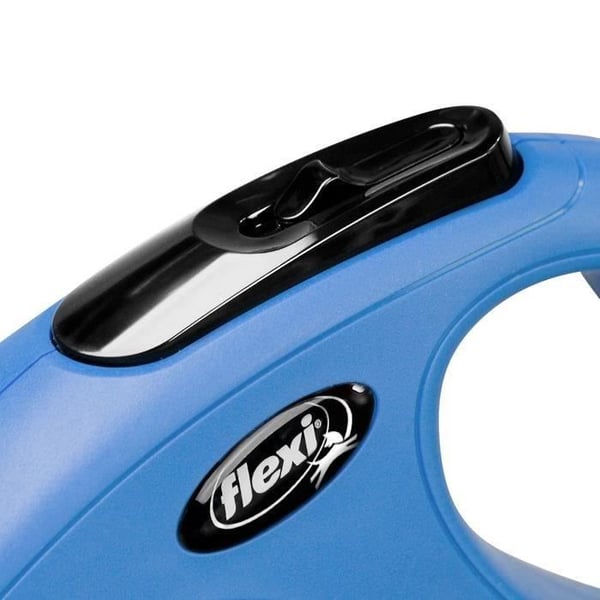FLEXI New CLASSIC udtrækkelig snor - Størrelse M - 5m - Blå til hunde op til 25 kg