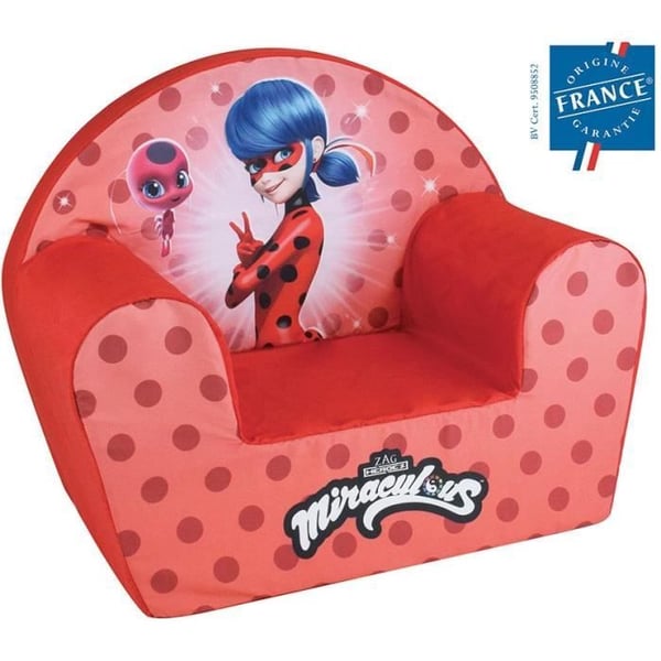 Lady Bug klubstol - FUN HOUSE - Plys - Til børn - B.52 x D.33 x H.42 cm - Garanteret fransk oprindelse
