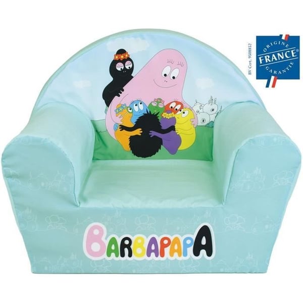 Barnklubbsfåtölj - BARBAPAPA - FUN HOUSE - Tillverkad i Frankrike - 52 x 33 x 42 cm