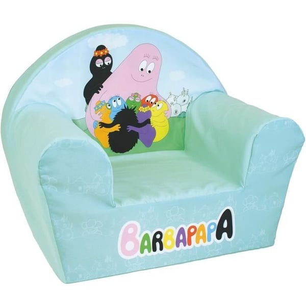 Barnklubbsfåtölj - BARBAPAPA - FUN HOUSE - Tillverkad i Frankrike - 52 x 33 x 42 cm