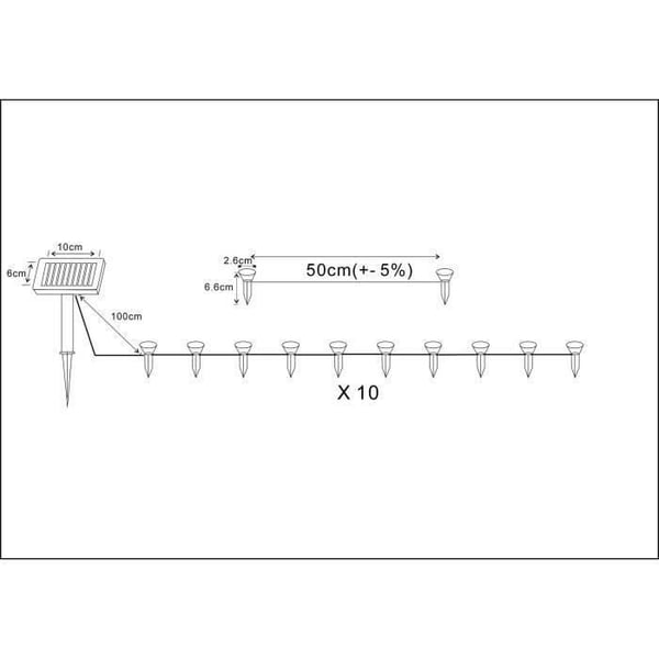 Solcelle-guirlande til plante 10 hvide LED'er - GALIX - 5m - 0,5W - 100 Lumen - 8 timers lysstyrke