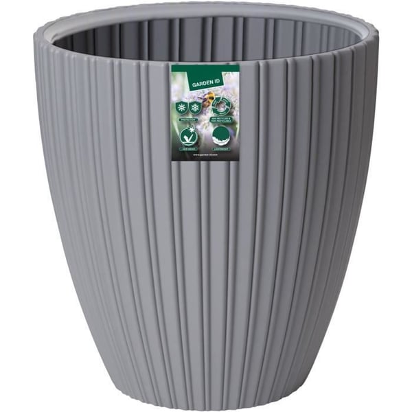 Blomkruka - Garden ID - Fancy - 40 x 42 cm - För trädgårdar, balkonger eller inomhusbruk - Ljusgrå