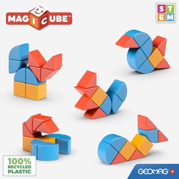 Magnetiske klodser - GEOMAG - Magicube klodser og kort - 16 dele - Uddannelsesmæssigt - Genbrugsplast