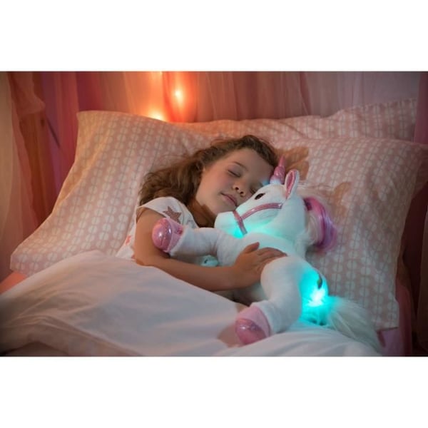 Gipsy Toys - Lica Bella Fe och Ljus - Interaktiv Enhörning Plysch - 35 cm - Vit - Rosa