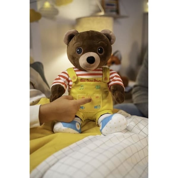 Gipsy Toys - Lille Brun Bjørn - Talende Musikalsk Fortæller Plys - 28 cm - Brun Gul Rød