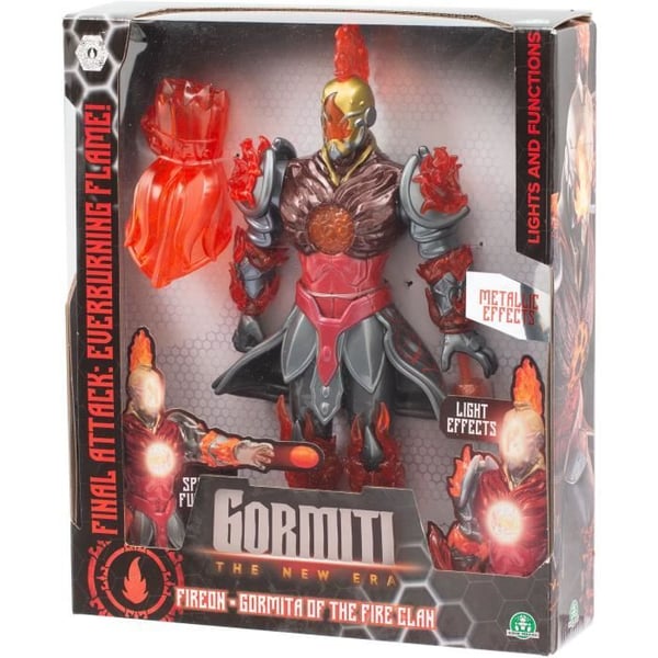 Leddelt figur - GORMITI - Gormiti med ildlysangreb - Fireon - 27 cm - fra 4 år - GRV073