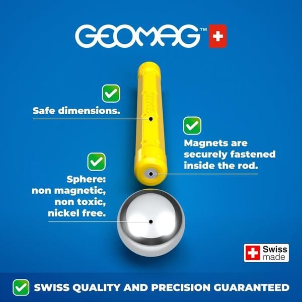 Byggesæt - GEOMAG - Glow Recycled - 42 dele - Selvlysende - Magnetisk - Genbrugsplast