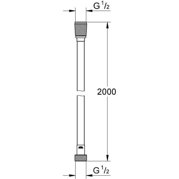 Bruserslange - GROHE VitalioFlex 27507001 - 2m - Anti-knæk - Anti-vrid - Universaltilslutning - Glat overflade - Krom