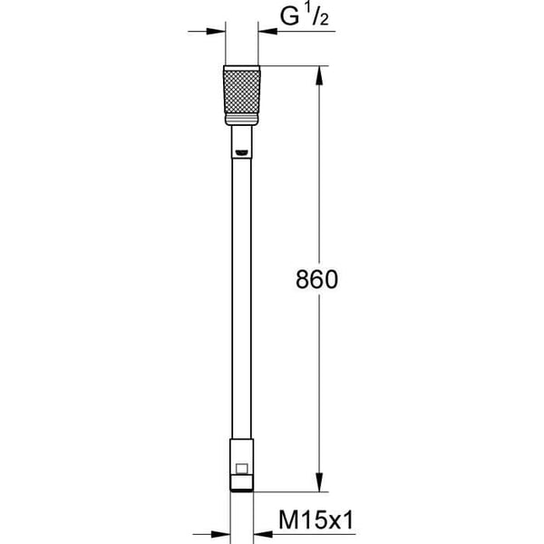 Forkromet metalbruserslange M15X1/2 - GROHE - 46104-000