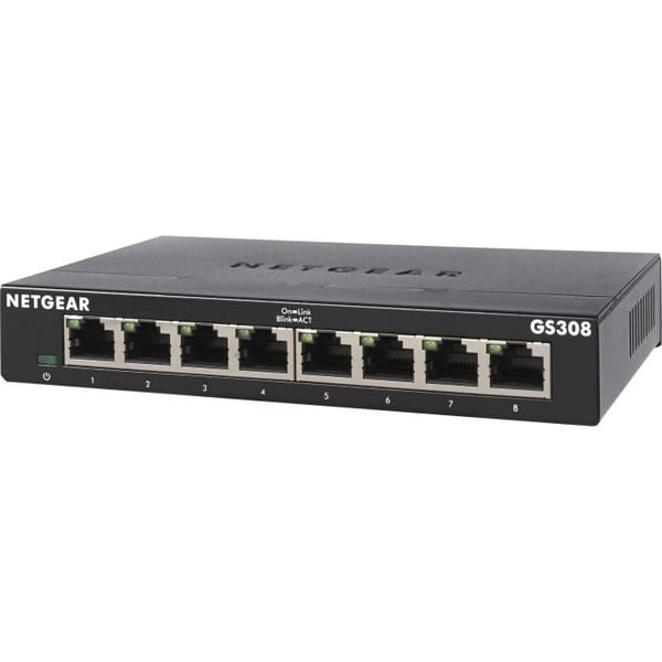 NETGEAR GS308-300PES Metall Ethernet-switch 8 Gigabit-portar (10/100/1000)