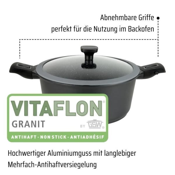 Gjuten aluminiumgryta - GSW - EASY CLICK - 28 cm - Induktion