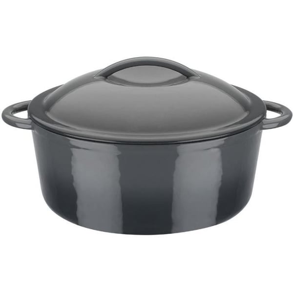 Massiv gjutjärnsgryta - GSW - GRAY SHADOW - 24 cm - Rund - Induktion - Grå