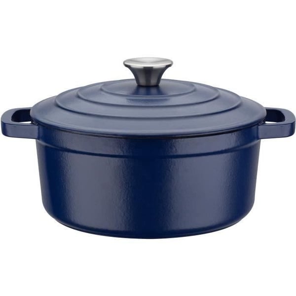 Massiv gjutjärnsgryta - GSW - BLUE MAGIC - 24 cm - Rund - Induktion - Blå Massiv gjutjärnsgryta - GSW - BLUE MAGIC - 24 cm - Rund - Induktion - Blå