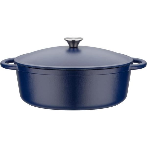 Massiv gjutjärnsgryta - GSW - BLUE MAGIC - 33 x 25 cm - Oval - Induktion - Blå