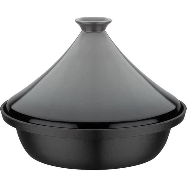 Massiivinen valurautainen tagiini - GSW - 30 x 22 cm - Keraaminen kansi - Induktio - Harmaa